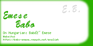 emese babo business card